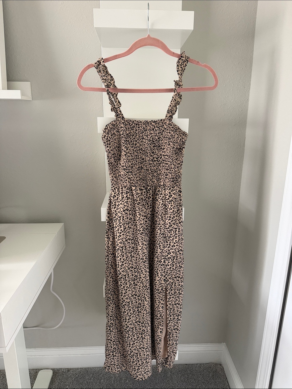 Abercrombie & Fitch Beige Leopard Print Sundress